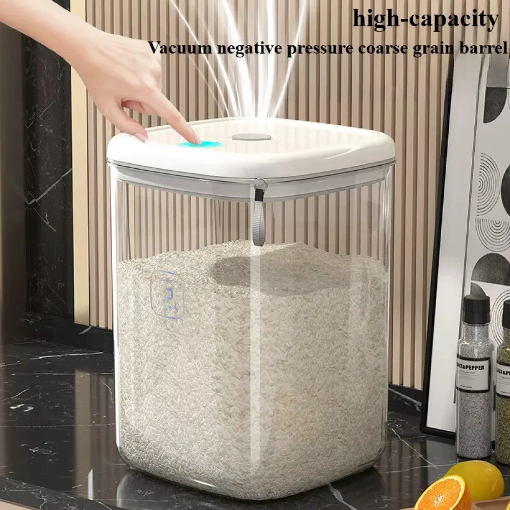 Seal Rice Bucket Vacuum Rice Buckets Cat Food Bucket Pet Food Storage Bucket Dust-proof Grain Jar Glass Jar Home Storage Box 6