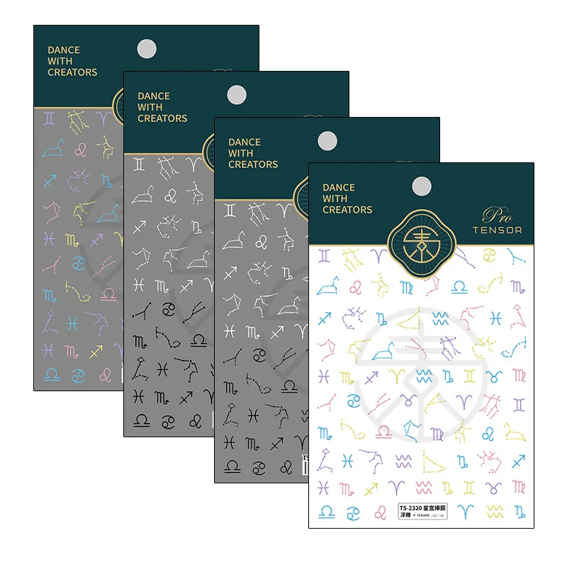 Nail Stickers Nail Art Tools Nail Decals 5D Realistic Relief Zodiac Twelve Constellations Adhesive Nail Art Stickers Decals Manicure Ornaments