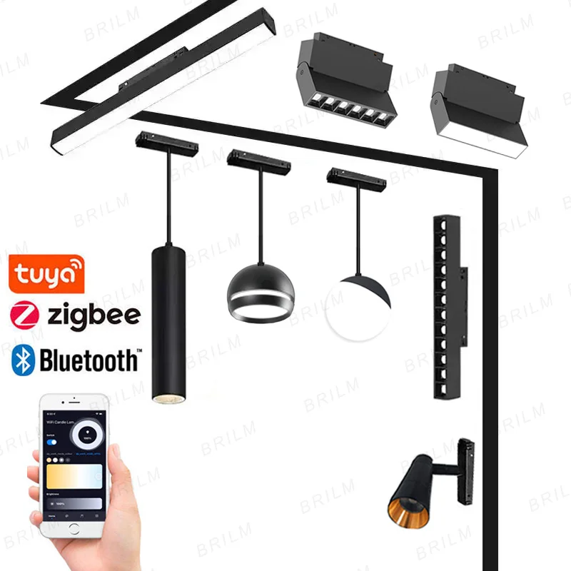 Smart-Magnetic-Track-Light-Tuya-Zigbee-Bluetooth-DC48V-LED-Downlight ...