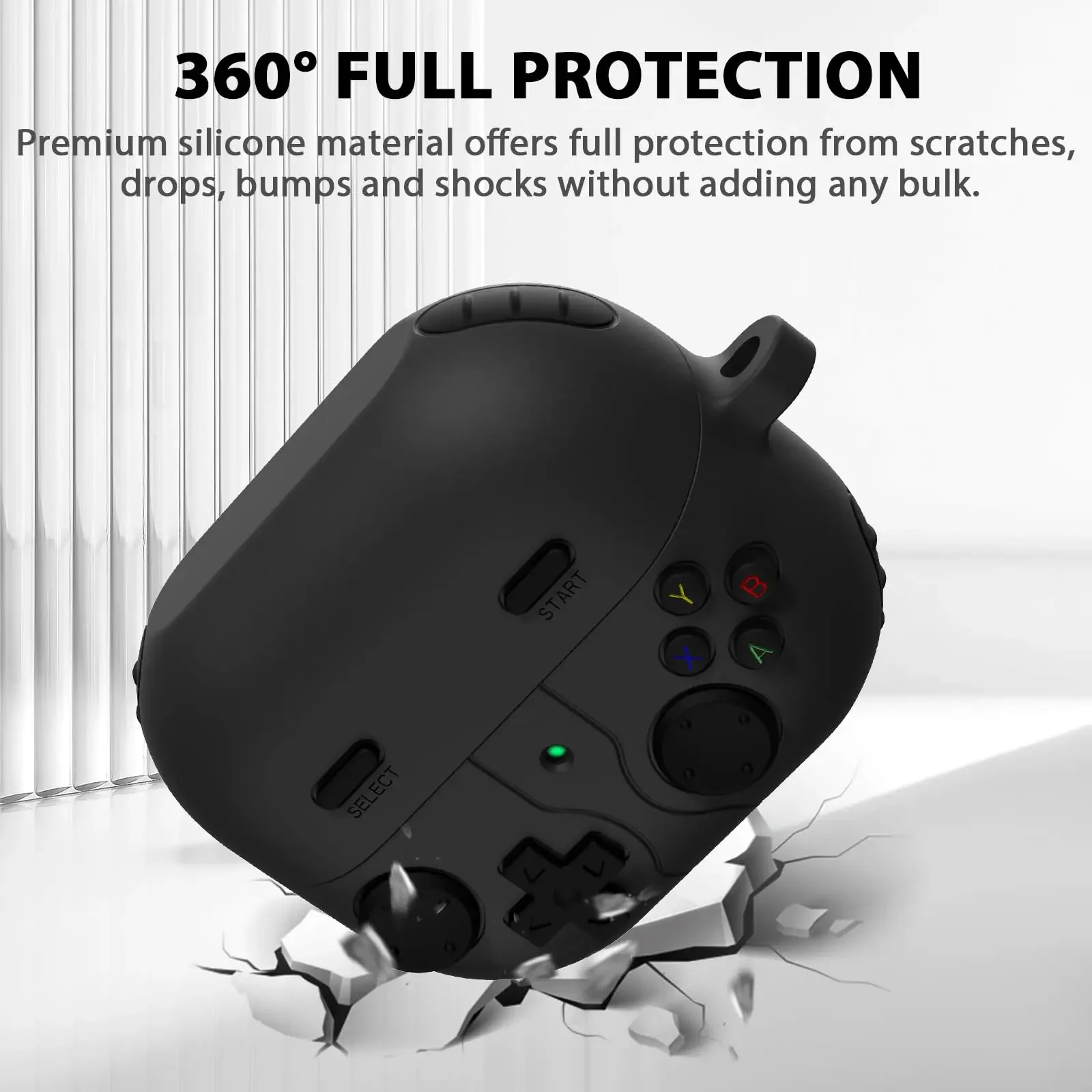 Cute Cartoon Game Design Silicone Protective Case with Keychain and Cleaner Kit