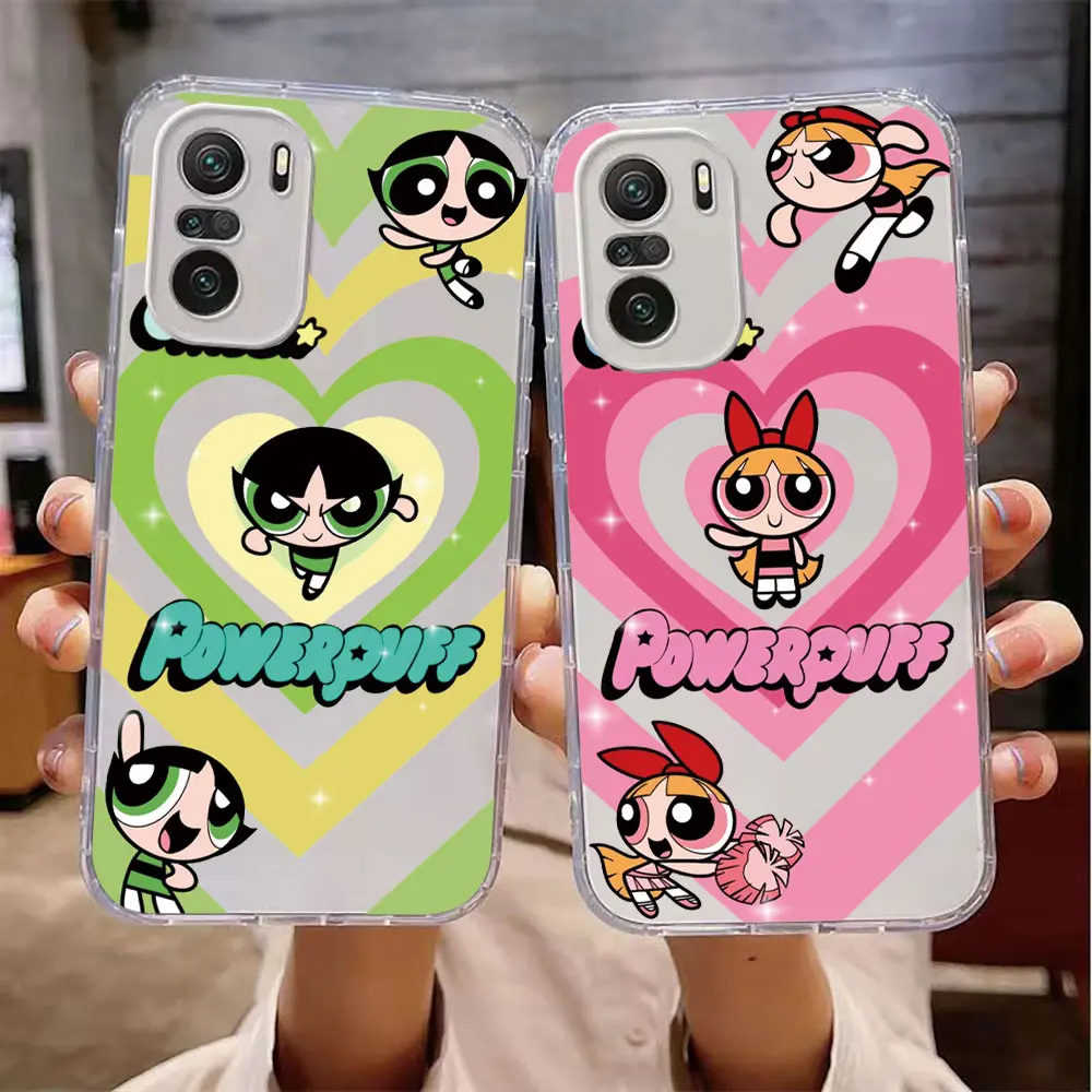 

Luxury Girl P-Powerpuff Girls Clear Soft Phone Case For Redmi K40 12C 10 10C 10X 10A 9 9A 9C 9T 8 7 A1 Pro Silicone Case Cover