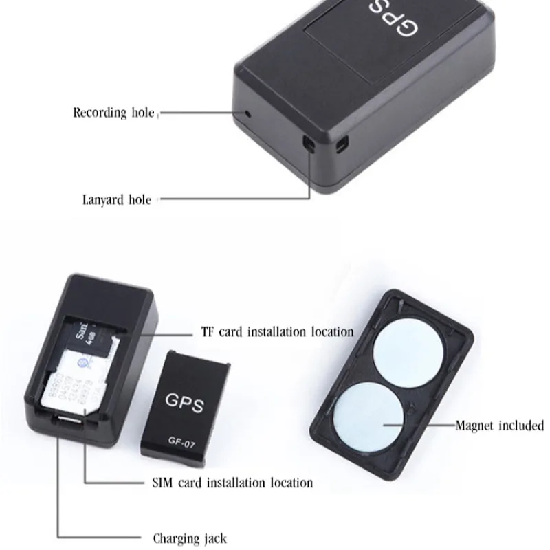 GPS Car Tracker Real Time Tracking Anti-Theft Anti-lost Locator Magnetic Mount SIM Message Positioner Mini