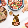 Bunny Serving Tray Bunny Shaped Kitchen Platters Easter Wooden Serving Charcuterie Boards Spring Decorative Snack Cheese Dish 2