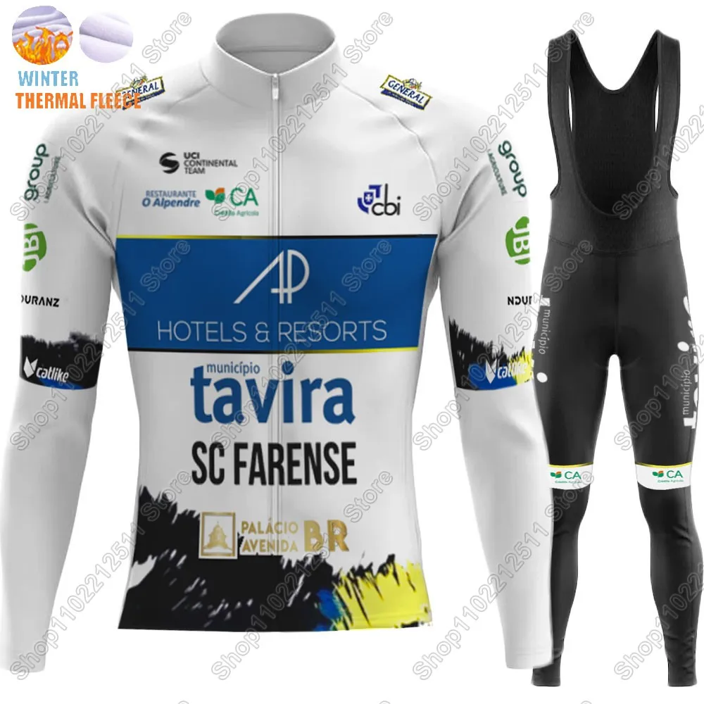 Protugal Tavira Team Cycling Jersey Set Clothing Suit Mens Long Sleeve MTB Bike Road Pants Bib Ropa Ciclismo