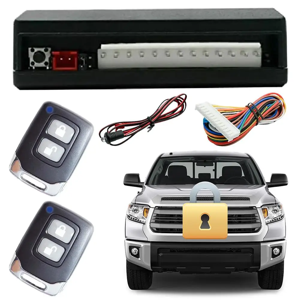 Kit Universal de Cierre Centralizado para Automóvil, Sistema de Cierre Centralizado sin Llave con Alarmas, Control Remot