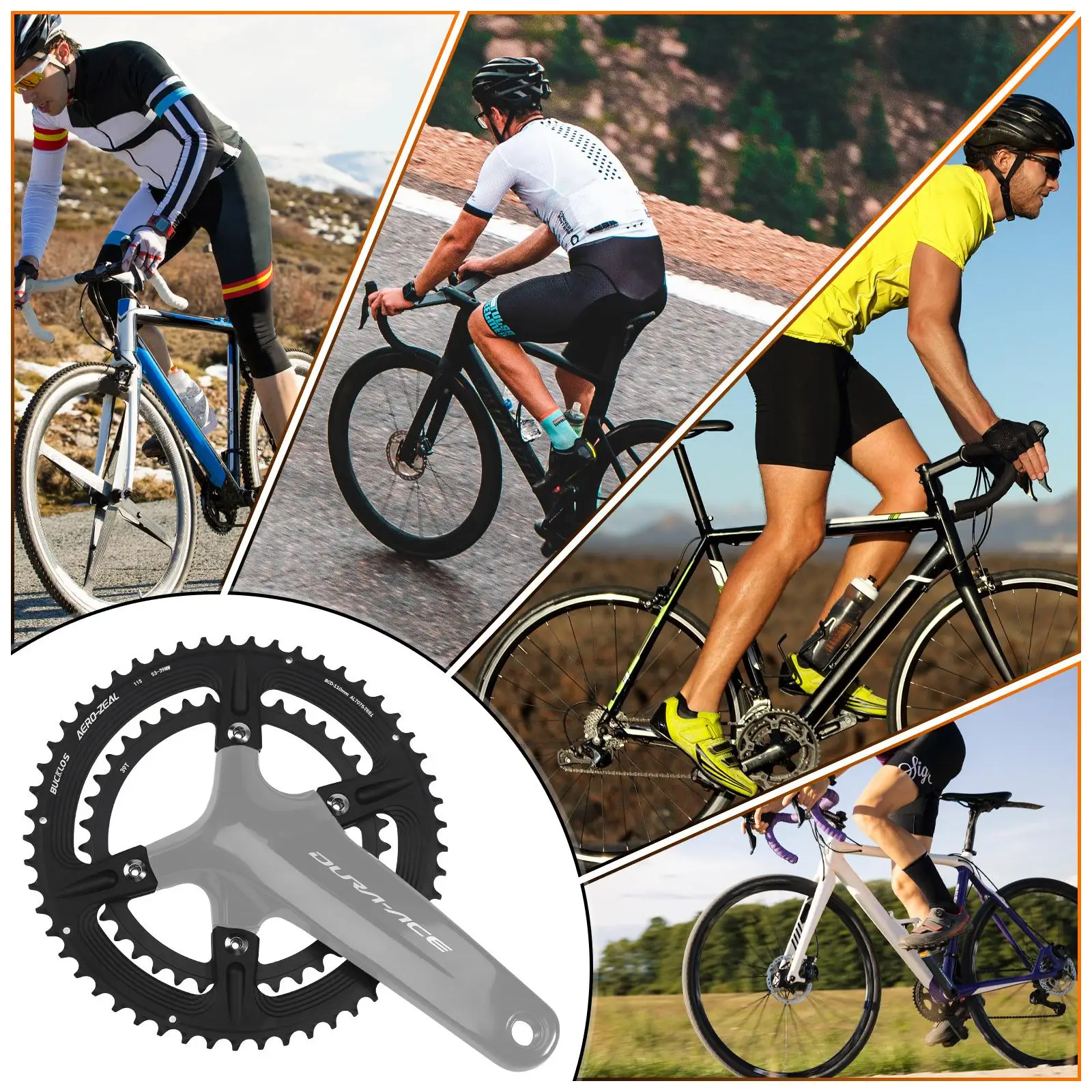Description Picture 3 of itemBUCKLOS Road Bike 110BCD Chainwheel 34/36/39/50/52/53T Double Bike Sprocket Crown Bicycle Chainring for R7000 R8000 R9000