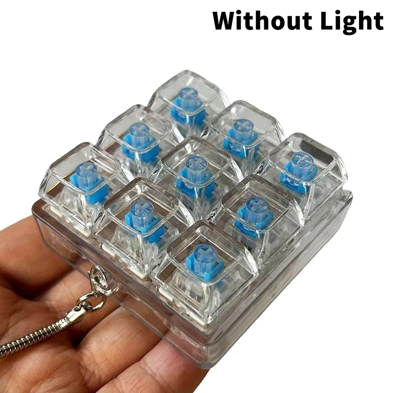 Kexpery Toetsenbordsleutelhanger, 4 toetsen, toetsenbord, decompressiespeelgoed met verlichte knop, led, stressverlichting, doe-het-zelf, toetsenbord voor volwassenen, om stress te verlichten, tijd te