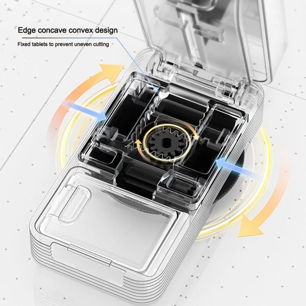 Square Cross-shaped Medicine Cutter Is Equipped With a Safety Lock To Prevent Cuts Easy To Operate For Various Types Of Tablets