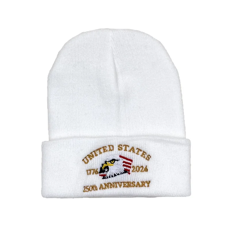 250th Anniversary USA Knit Hat Warm Cozy Embroidery Beanie for Women/ Men 6