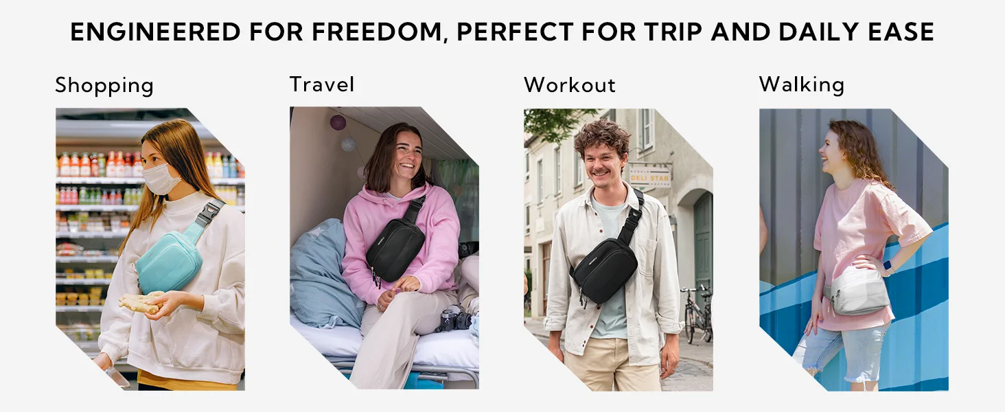 WATERFLY 2L Hüfttasche Gürteltasche Unisex Umhängetasche für Männer Frauen Casual Walking Wandern Täglicher Gebrauch – Detail 3