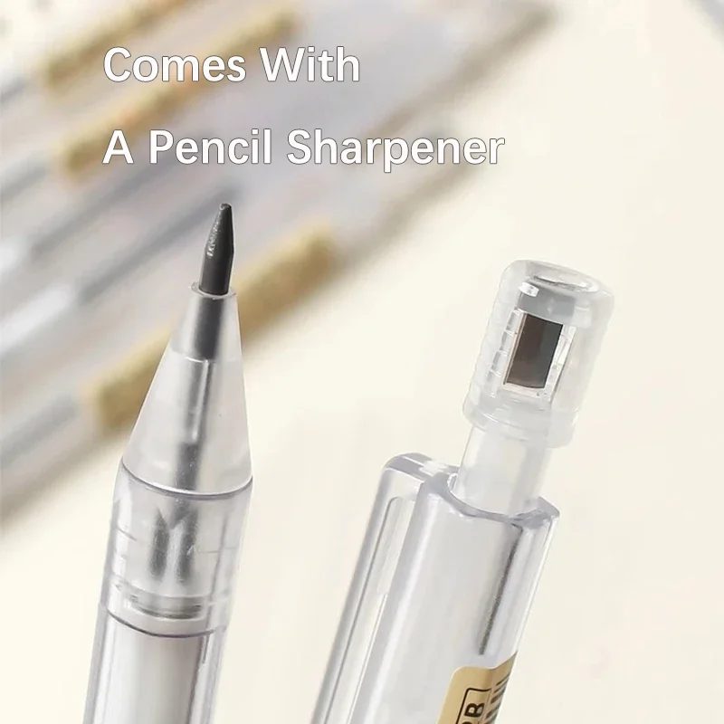 Transparent Pole 2.0mm Automatic Pencil with Pencil Sharpener Multicolor HB Lead Core Sketching Painting Writing Stationery 5