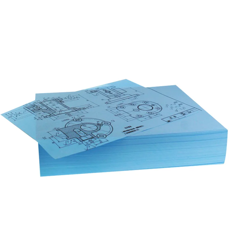 A1 청사진 용지 롤지 3인치 튜브 코어 양면 블루 80g 건설용지 620mm x 150m 디지털 레이저 프린터 용지