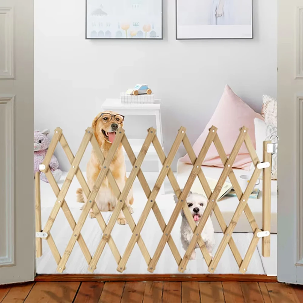 Extendable Accordion Dog Door, Wooden Accordion Extended Dog Door for Doorway Stairs for Pets