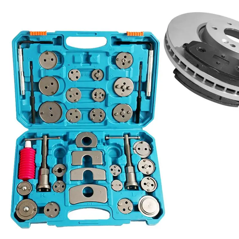 

Brake Bleeder Adapter Set Universal Caliper Piston Compressor Tool Durable Mechanic Automotive Tools in Sturdy Carrying Case