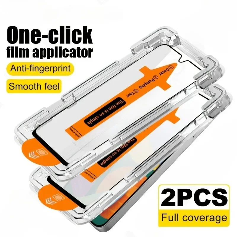 2 pezzi protezione schermo intero HD per Samsung A56 A36 A26 A16 A15 A25 A35 A55 A73 A53 A54 50 One Click facile installazione vetro temperato