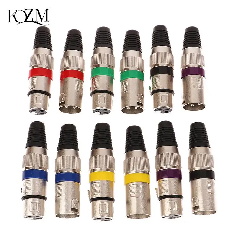 

XLR Cannon Male And Female DIY Audio Plug Color Circle Big Three-pin Balanced Mixer Microphone Cannon Male And Female Plug