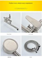 Toilet Bathtub Water Faucet Tap Cold and Hot Extended Shower Faucet Set Wall Mounted Mixed Valve with Shower Head Sprayer 2