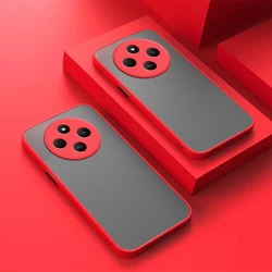 Matte Translucent Silicone Bumper Hard Plastic Case Cover for Poco C75 (Red)
