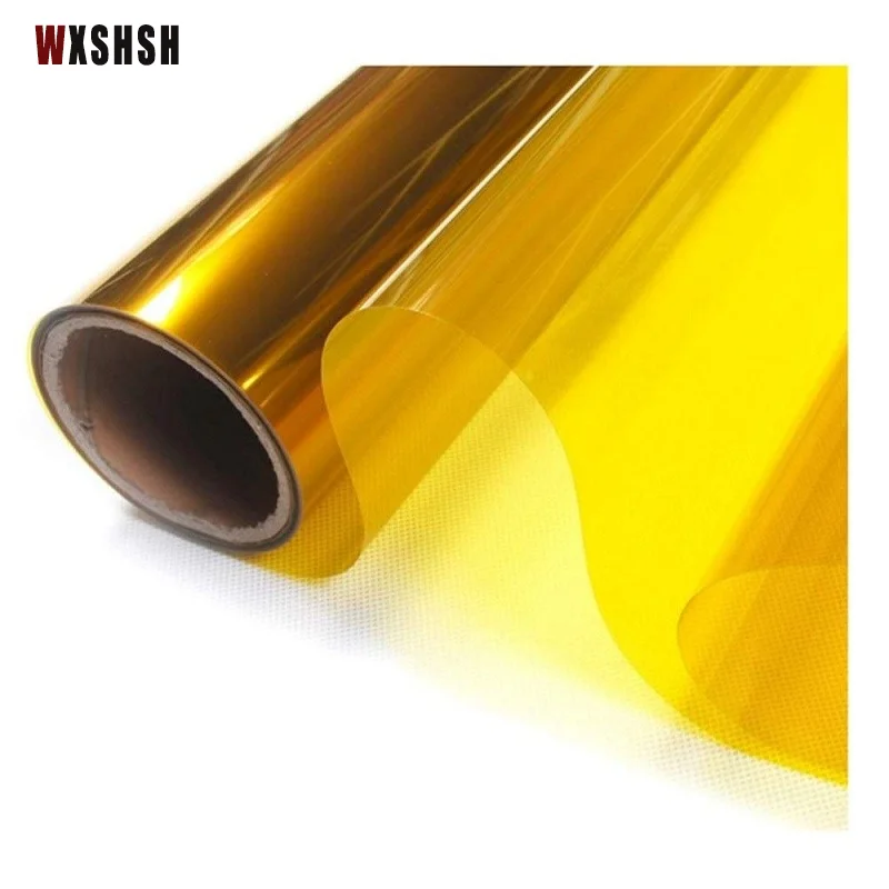 Adhesive Window Sticker Anti UV light PET Insect proof Explosion-proof Tint Film Clean room factory floor Yellow 9m Length