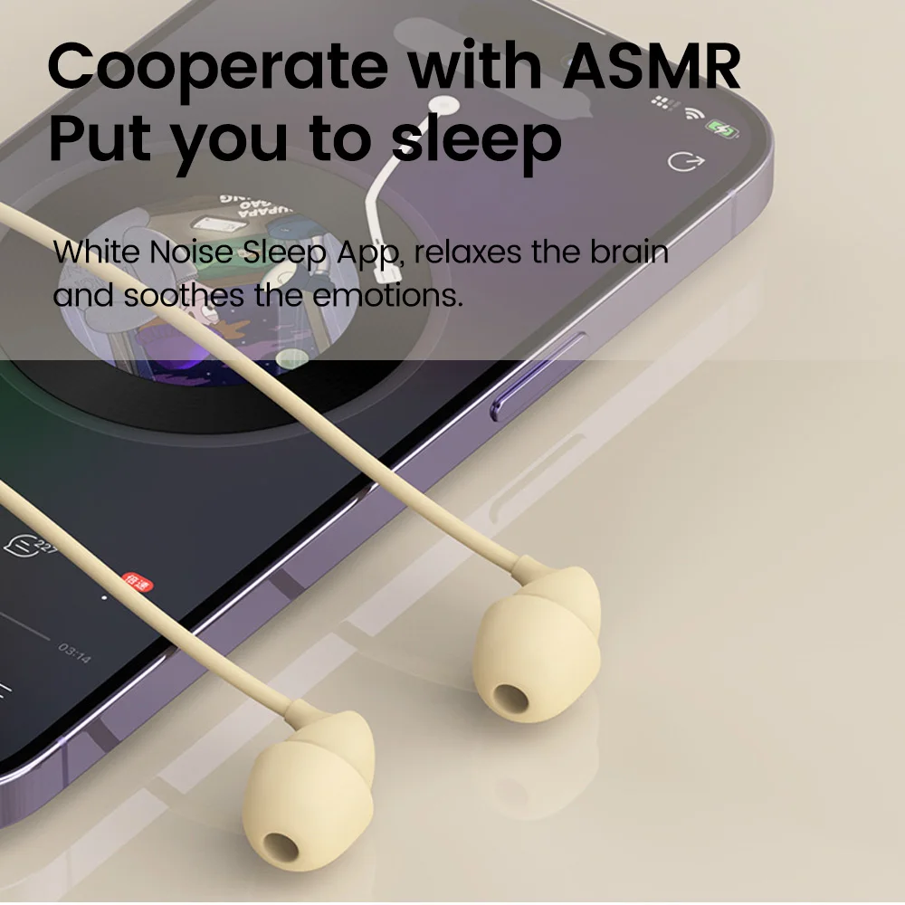 Type-C/3.5mm Earphones Wired Soft Silicone Sleep Headphones With Mic Handsfree  Headset In-Ear HIFI Earbuds For Mobile Phones 3