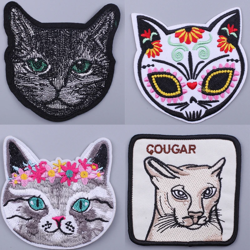 no cat patches badges embroidered appliques sewing iron on patch badges@# 