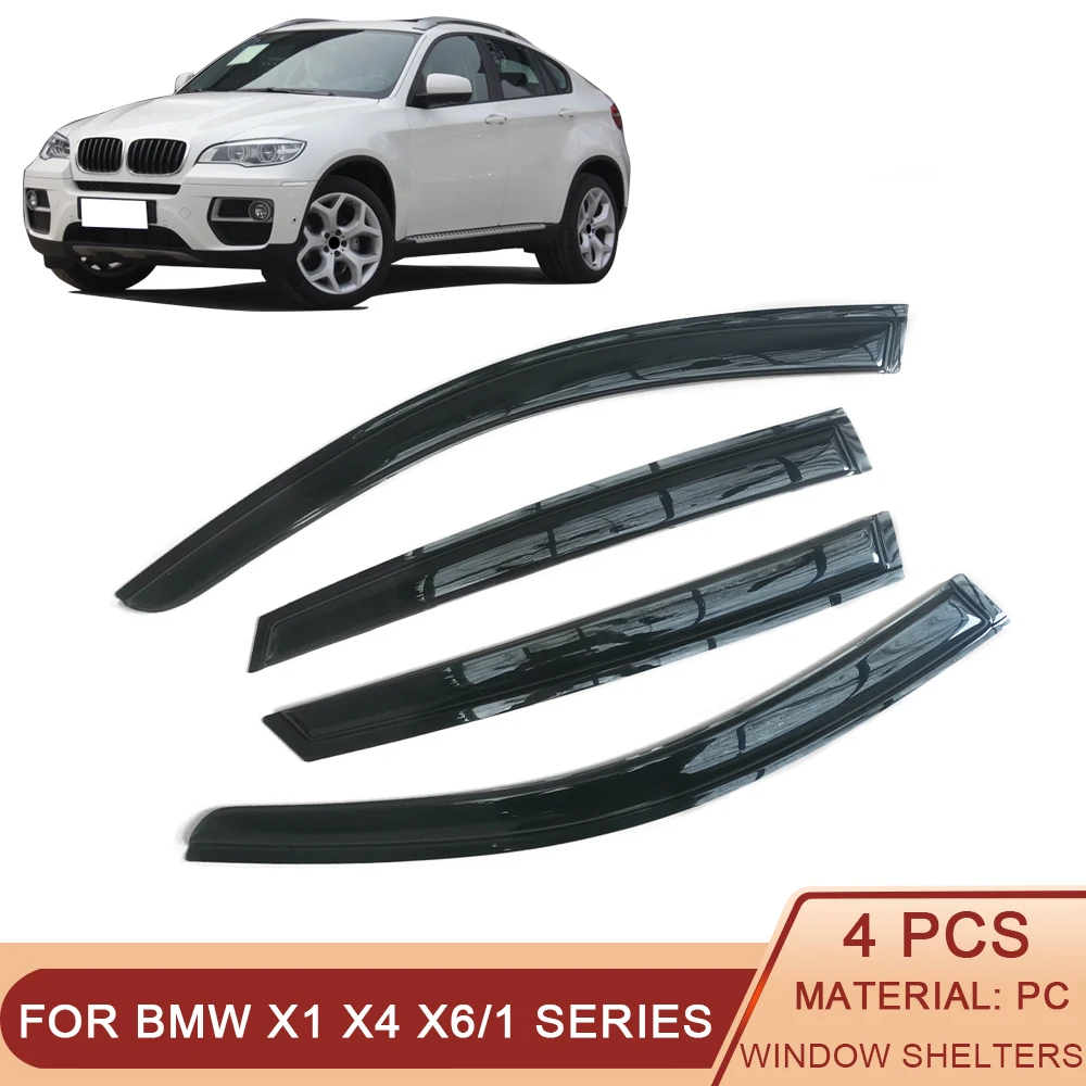 For BMW 1 Series X1 X4 X6 Auto Side Window Wind Deflectors Visors Black