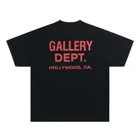 Vintage haute rue T-shirt galerie chemise imprimée mode lettre imprimé T-shirt décontracté col rond T-shirt été marque haut 1