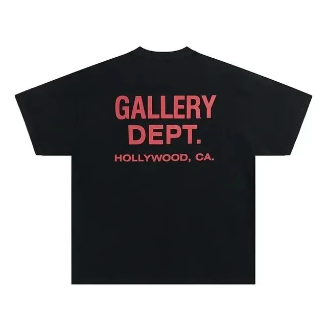 Vintage haute rue T-shirt galerie chemise imprimée mode lettre imprimé T-shirt décontracté col rond T-shirt été marque haut 1