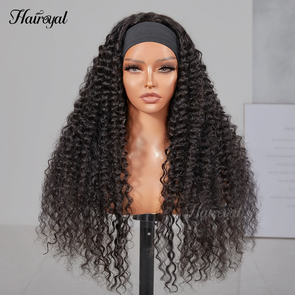 Deep Wave Headband Wig 30 inch Human Hair Wig For Black Women  Brazilian Remy Glueless Scarf Full Machine Made Beginner Friendly