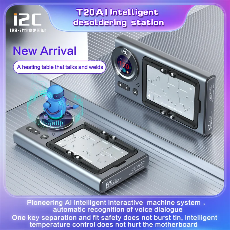 

i2C T20 AI Intelligent Voice Desoldering Station for IP X-14ProMax Rapid Heating Motherboard Layered Desoldering Platform