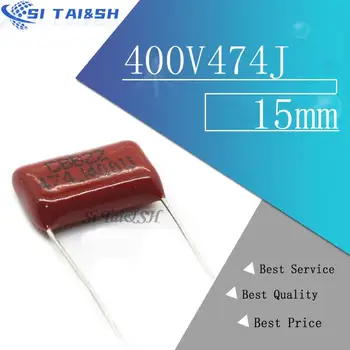 Nuovo 10PCS 400V474J 0.47UF Passo 15mm 470NF 400V 474 CBB condensatore a film di polipropilene