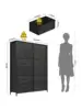 Arlopu 12-Drawer Dresser 35.2 Widened 6-Layer Fabric Storage Tower w Textured Print Fabric Bins Tall Chest Organizer Uni 3