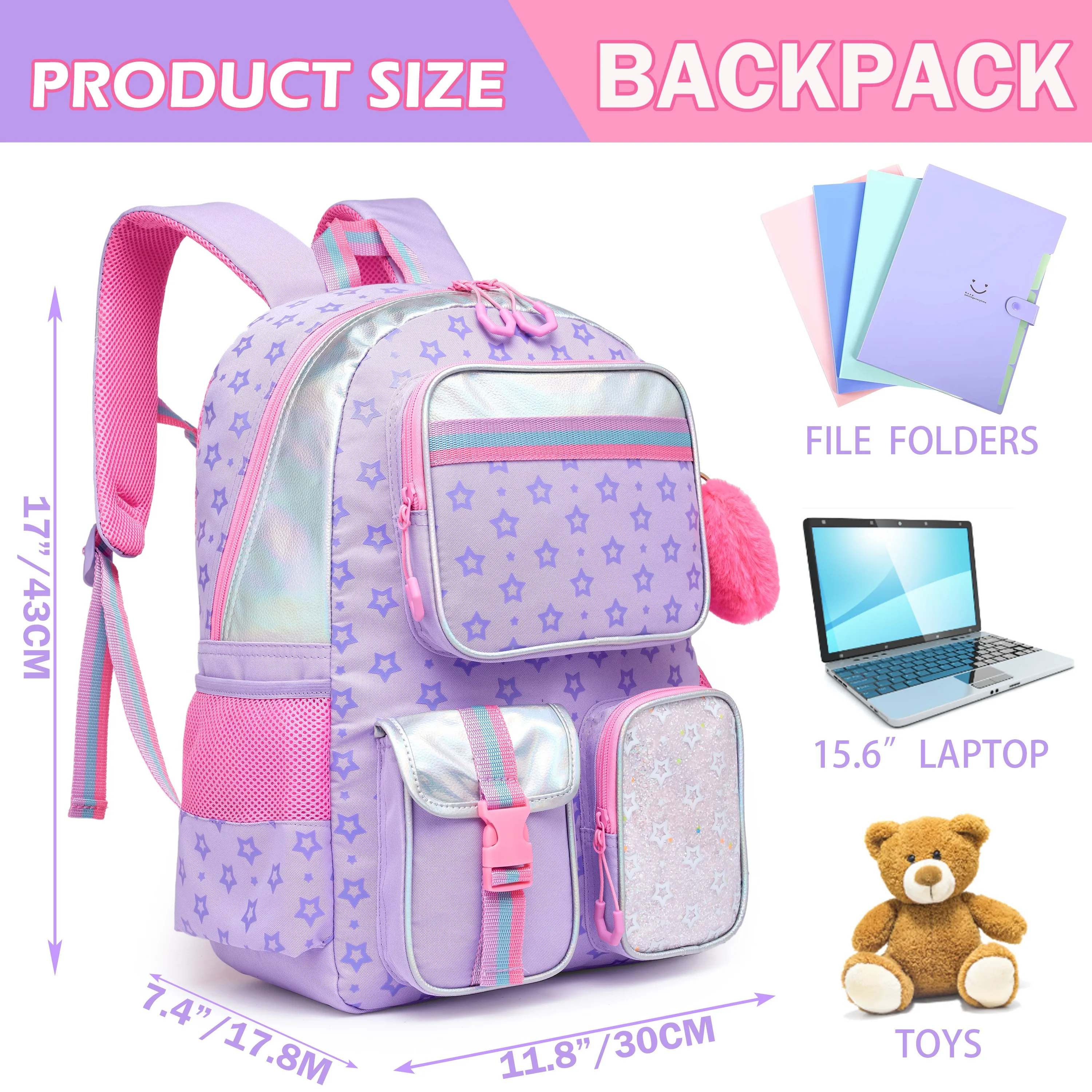 Zaino In Velluto A Coste Per Computer Portatile - Simpatico, Capiente, Per Ragazze E Studenti - 2