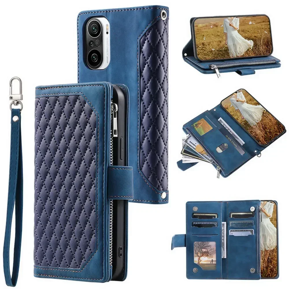 For Xiaomi Poco C65 X6 M6 X5 F5 M4 X4 X3 Pro X 3 NFC Zipper Leather Wallet Case For Poco M5S M5 F4 F3 X 6 X4 GT Flip Book Cover