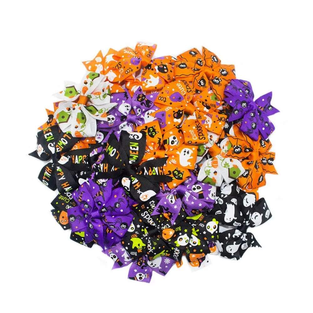 Creative Skeleton Halloween Bow Hair Clip Pumpkin Bat Pumpkin Hairpin Spider Korean Style Bat Duckbill Clip Party