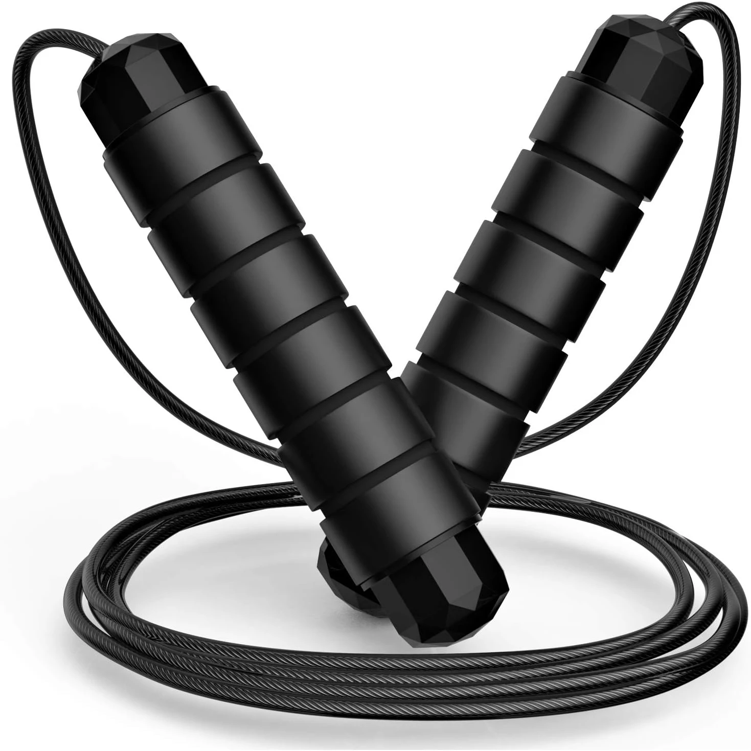 Jump Rope, Tangle-Free with Ball Bearings Adjustable Steel Jump Rope Workout for Fitness, Home Exercise & Slim Body