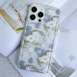 Trendy Floral Transparent Soft Clear Anti-Fall Phone Case for iPhone 11 Pro Max (4)