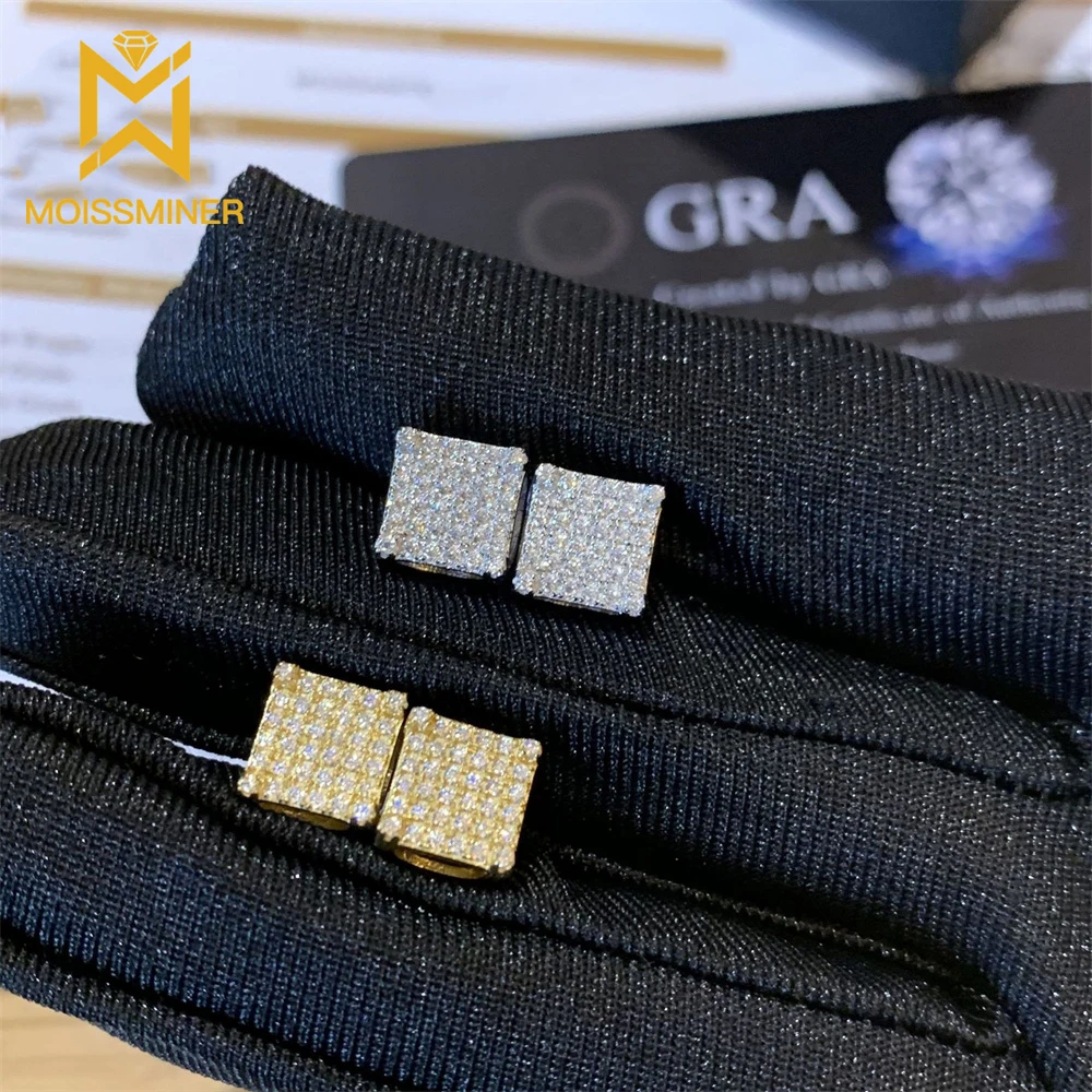 모이스민어 신상품 모이사나이트 귀걸이 클립 여성용 다이아몬드 테스터 통과 S 귀걸이 힙합 주얼리 GRA 포함