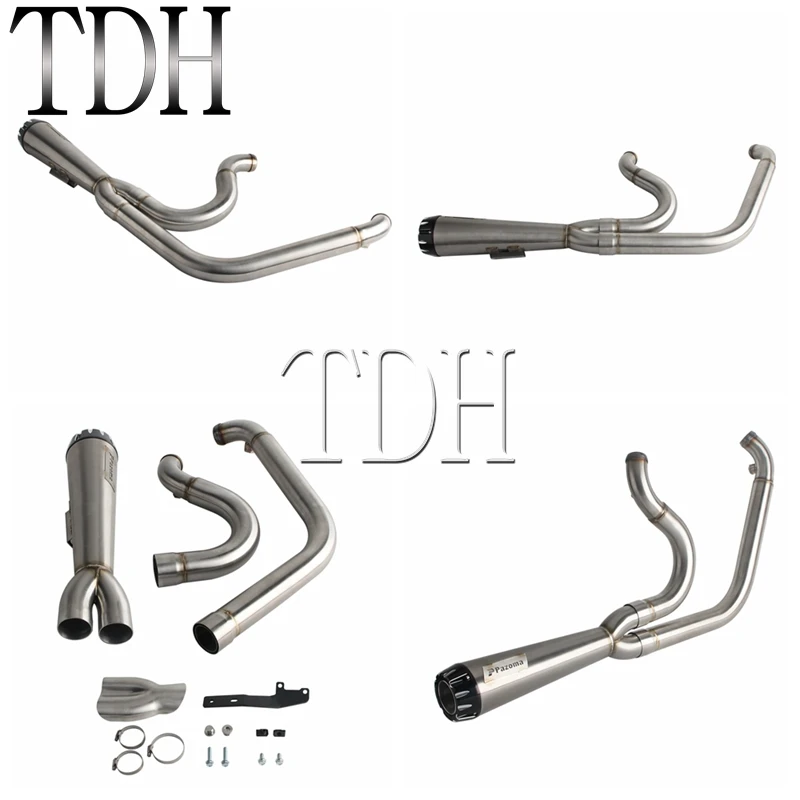 Sistema De Escape 2 En 1 Para Harley-Davidson Dyna Low Rider FXDL – Acero Inoxidable – Oval Recto