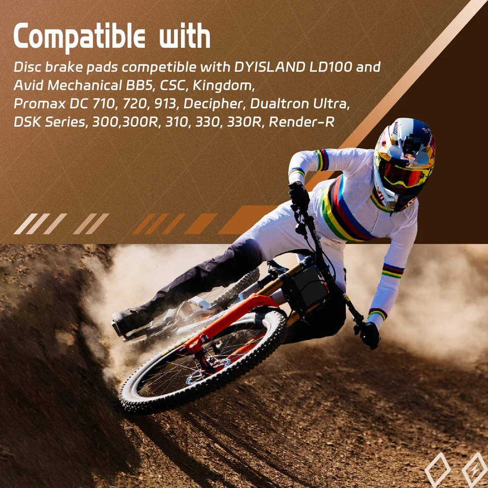 Pastiglie Freno A Disco Bici 22.5mm - Set Di 4 Paia Per MTB E Ciclismo In Resina