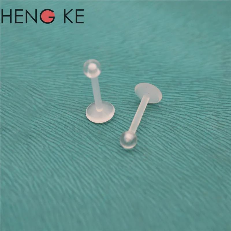 Bioflex Retainer Lip Stud Straight Labret Rings Earrings Clear Acrylic Bio 6mm 8mm 10mm 16G Fashion Body Piercing Jewelry