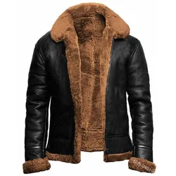 Men's Winter  Pu Leather Jackets  Jacket Thick Warm Parkas Fur Fleece Inner Business Coats Casual Man Waterproof Down  Jackets