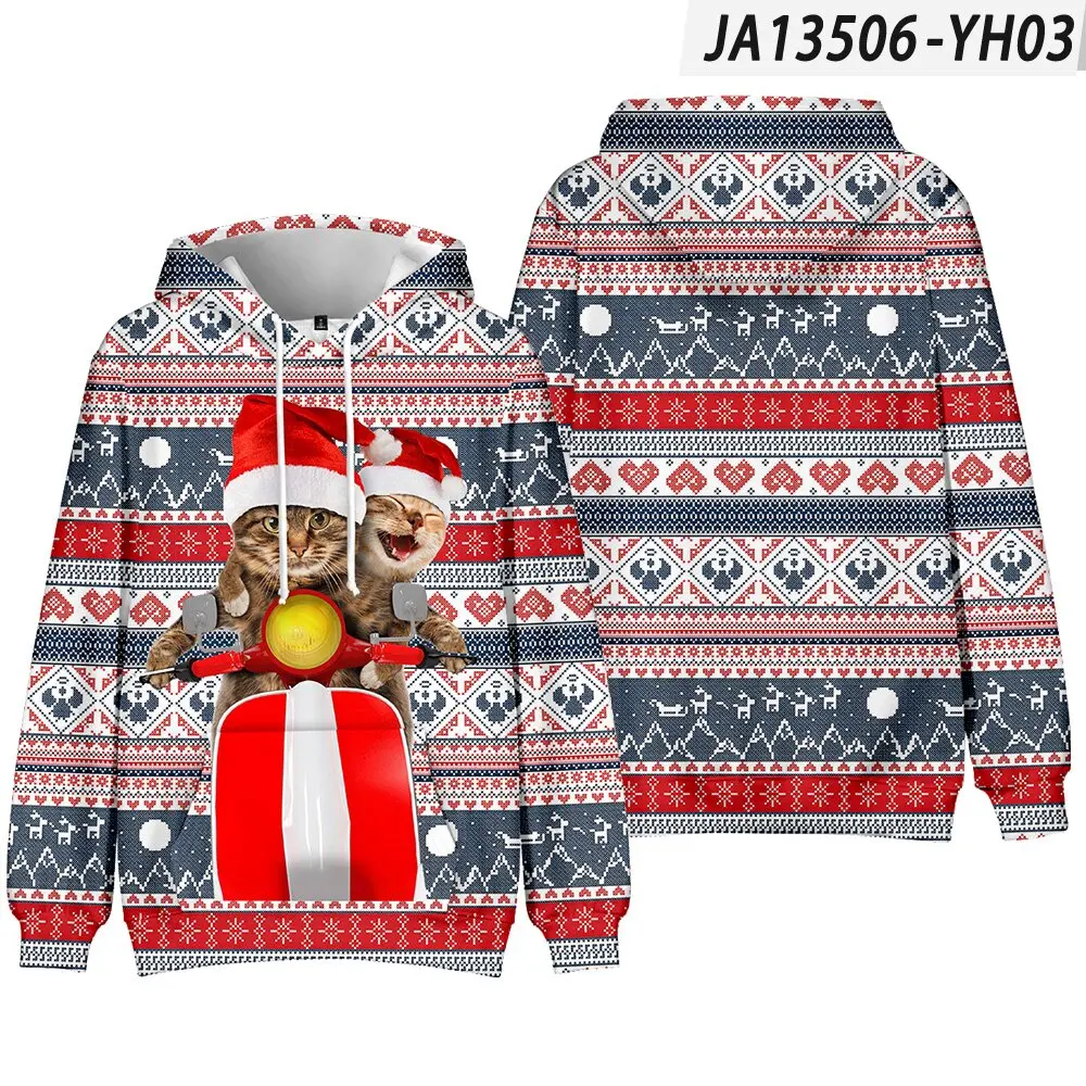 

2022 NEW Winter Hoodie Merry Christmas Men's Decoration Women's Christmas Family Casual Green Pullover