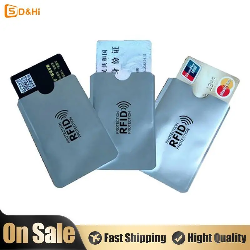 

1pc/10pcs Aluminum Foil Anti-degaussing Card Cover Mobile Phone Back Cards Holder Wallet Credit ID Card Pocket Adhesive Sticker
