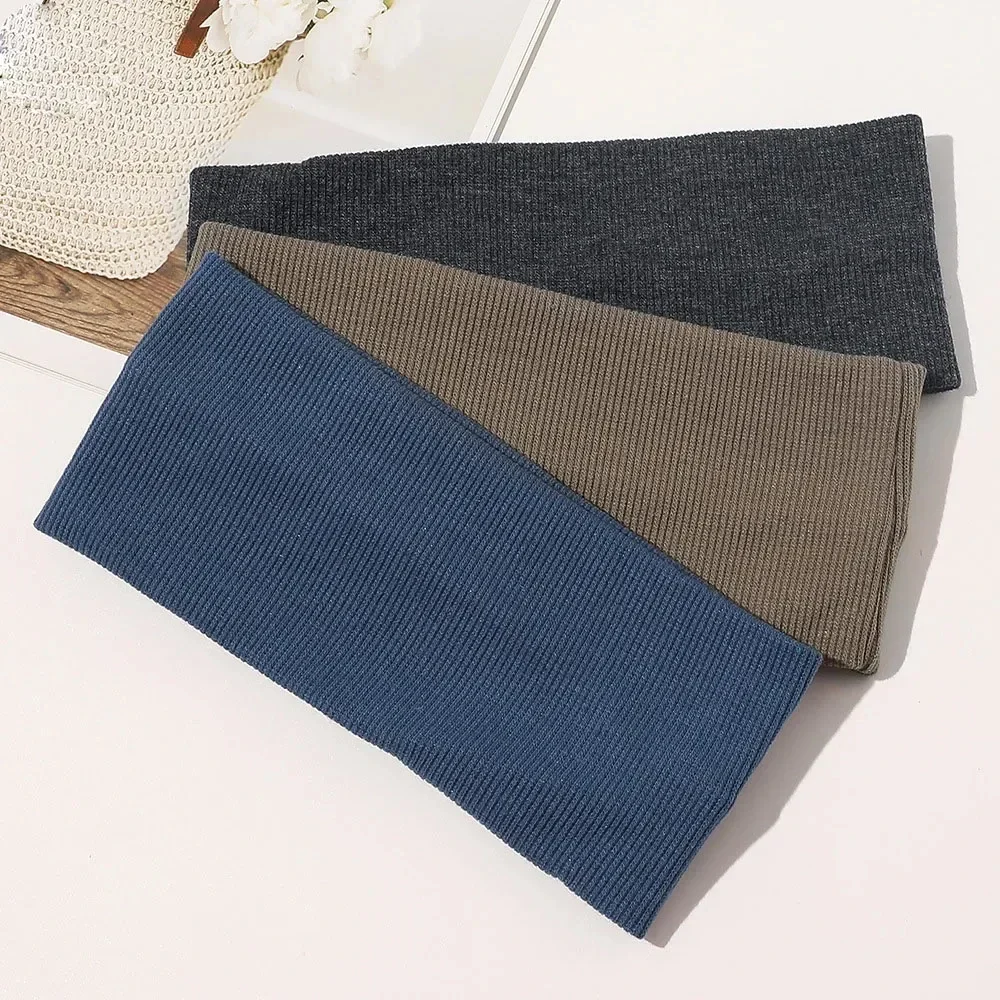 AL Knitted Headband for Women Yoga Headband with Thread Cotton Absorbent Breathable Headband Wide Hair Band Comfort Breathable