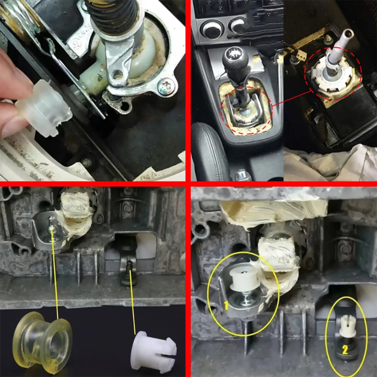 For VW Golf MK4 Bora1999 2000 2012 MT Gear Shift Lever Cable Bushing Sleeve Grommet Selector End Linkage Rubber Parts Repair Kit