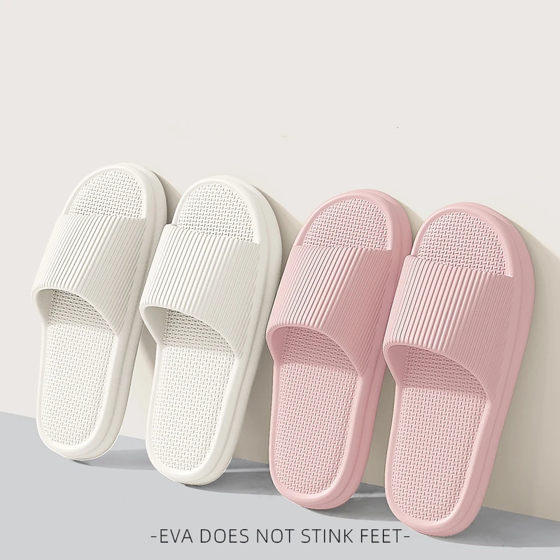 Women Summer Concise EVA Slippers Men Soft Home Slides Couples Bathroom Non-slip Sandals Adults Comfortable Outdoor Beach Shoes Bags & Shoes