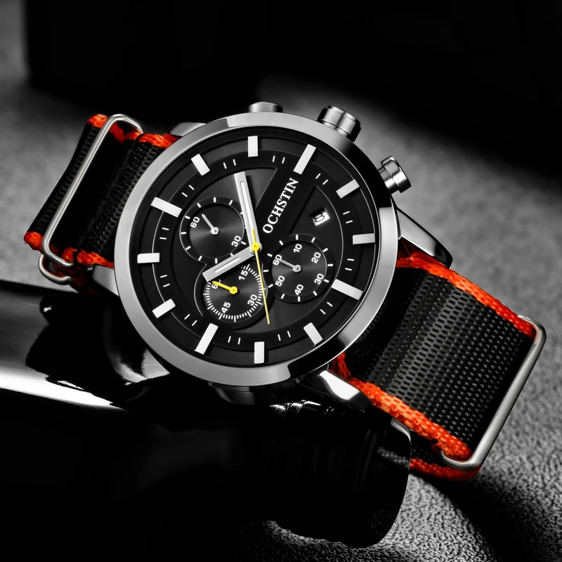 New OCHSTIN 2024 Funky Fashion Men's Quartz Watch Multifunction Automatic Quartz Movement Men's Waterproof Watch