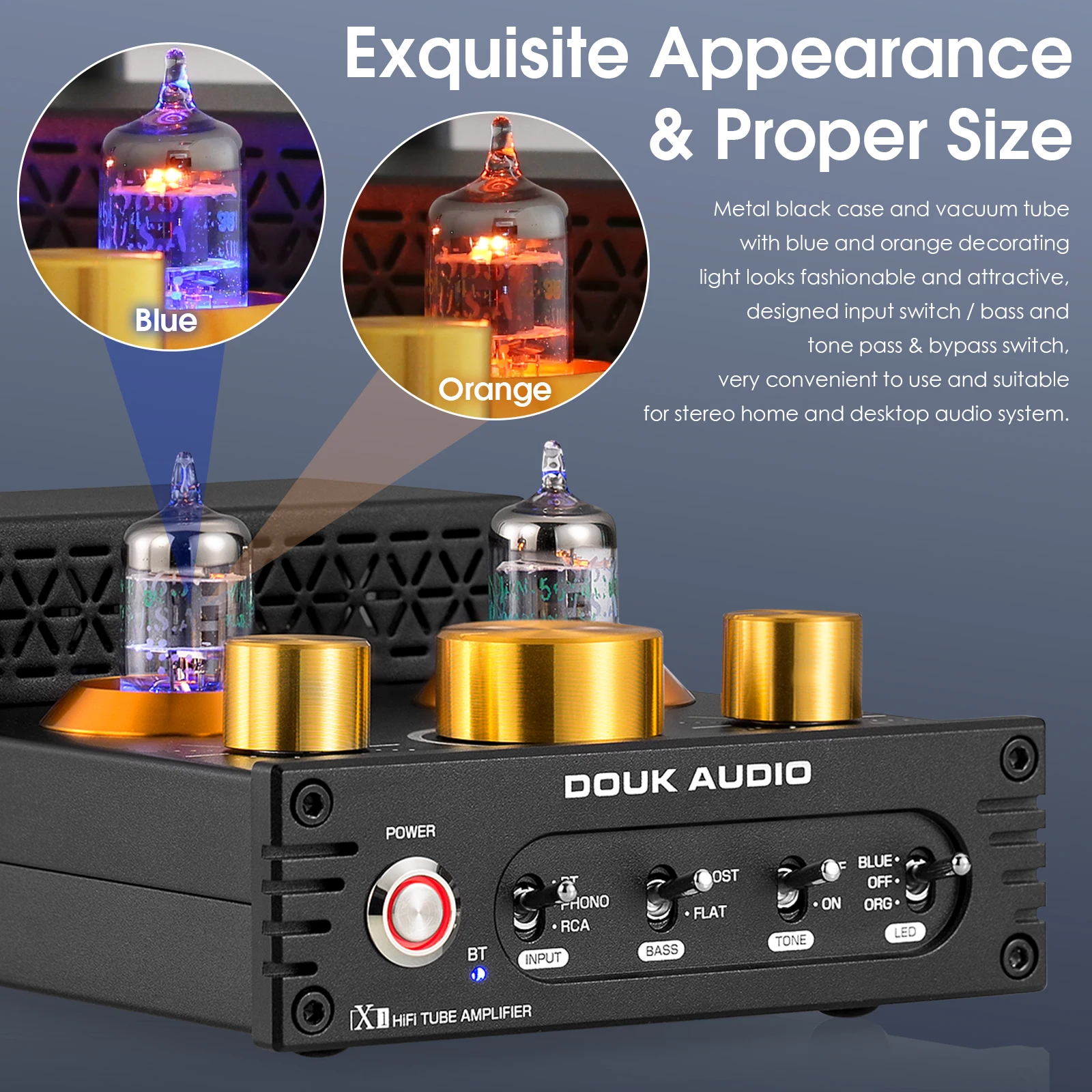 値下 DOUK AUDIO X1 真空管アンプ Douk Audio X1 真空管アンプ Bluetooth 5 0 RCA フォノ入力 RCA