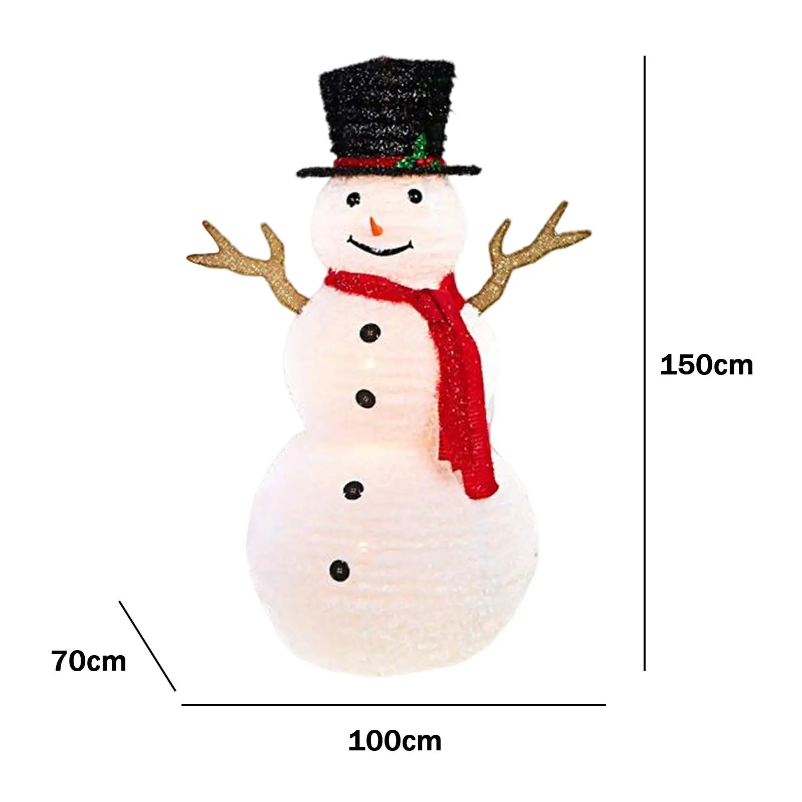 

Large Snowman Light Decor Chrismas Decoratation Home Decorations Warm Lights 100cm Ornaments for Lawn Garden Festive Party Xmas